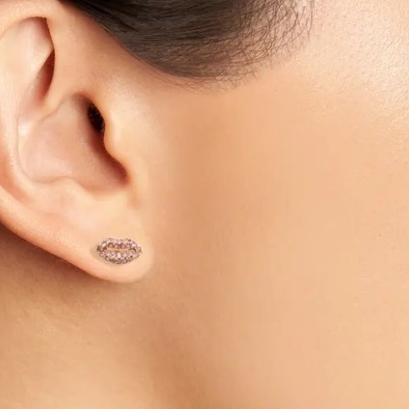 $49 Kate Spade Lips Crystal Mini Lip Stud Earrings - Picture 7 of 12